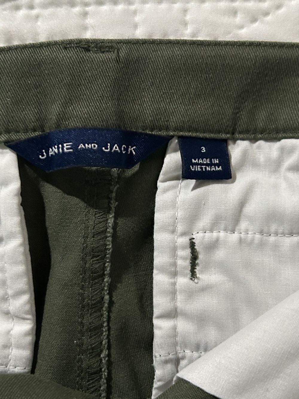 Janie and Jack Olive Green Chino Jogger pants Sz: 3 - Picture 6 of 6